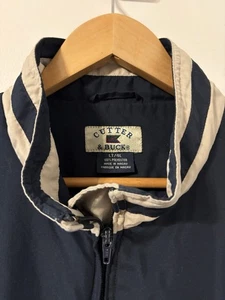 Cutter & Buck Full Zip Windbreaker Jacket Sz LT Soft Shell Blue Golf CB Logo - Picture 1 of 12