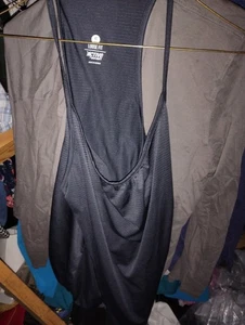 XL ACTIVE OLD AZUL MARINO HOLGADO CAMISETA SIN MANGAS ESPALDA DEPORTIVA NEGRA FLUIDA LARGA - Imagen 1 de 1