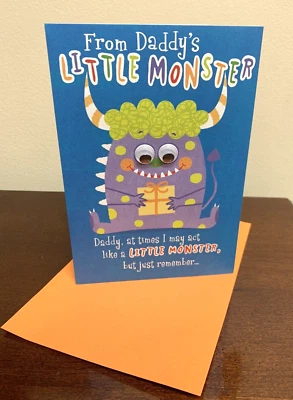 Happy Birthday Daddy Daddy's Little Monster Googley EyesHallmark Greeting Card - Image 1 of 3