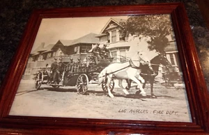 LOS ANGELES FIRE DEPT. VINTAGE PHOTO - LATE 1800'S REPRODUCTION - 16.5" x 14" - Picture 1 of 7