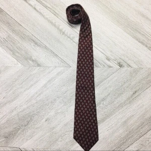 Christian Dior Burgundy All Silk Printed Tie - Picture 1 of 5