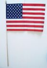 One (1) 18In X 12In Us American Flag On 30" Stick With Gold Spear Tip