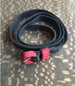 *DRIES VAN NOTEN* LEATHER WAIST BELT IN BLACK & RED ~ S - Picture 1 of 2