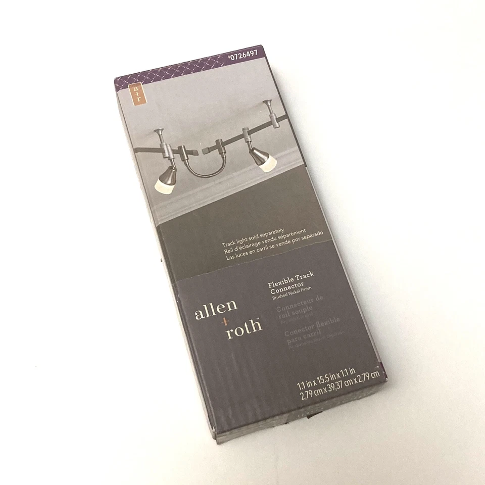 Allen & Roth Flexible Electrical Track Connector Brushed Nickel Finish 0726497