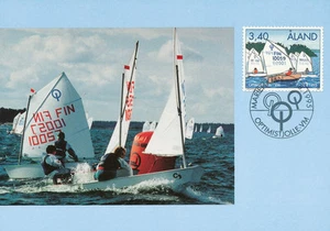 Aland Finnland 1995 Maxikarte Nr. 14 - Weltmeisterschaften der optimistischen Schlauchboote - Bild 1 von 2