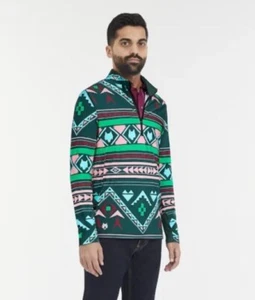 $200 Greyson Golf Pullover Sequoia Ghostwolf Print 1/4 Zip-Multicolor-Medium NWT - Picture 1 of 10