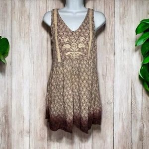 Sky And Sand Tank Top Boho Hippie Cottage Floral Print Embroidery Small - Picture 1 of 10