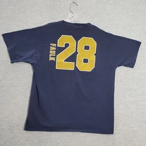 VINTAGE St Louis Rams Men Shirt XL Blue Y2K Marshall Faulk 28 Tee - Picture 1 of 10