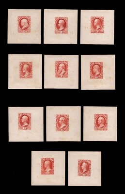MOMEN: US #O35TC2f-O45TC2f GOODALL RED TRIAL COLOR PROOF ON INDIA LOT #94205* - Image 1 of 2