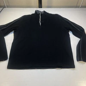 HUGO BOSS Henley 1/4 Snap Up RIBBED SWEATER SWEATSHIRT Sz Mens XL Black - Picture 1 of 5