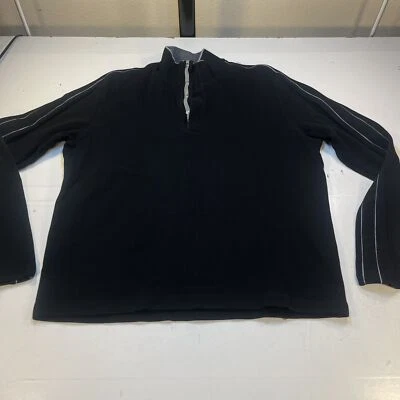 SUDADERA SUDADERA ACANALADA HUGO BOSS Henley 1/4 Snap Up Talla Para Hombre XL Negra  Foto 1 de 4