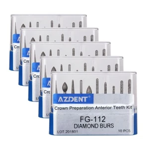 5er Pack AZDENT Dental Diamantbohrer FG-112 Kronenpräparation Frontzähne Kit - Bild 1 von 9