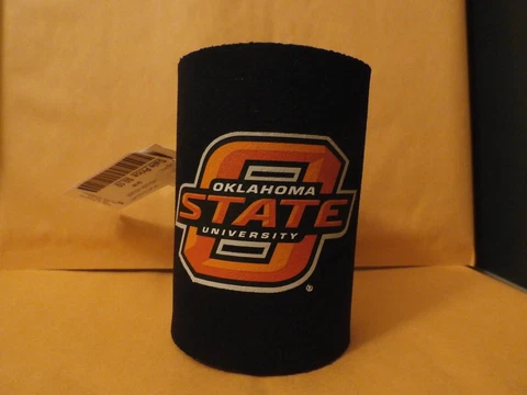NCAA Oklahoma Cowboys Can Holder BOTTLE Cooler LICENSED Koozie Cover
