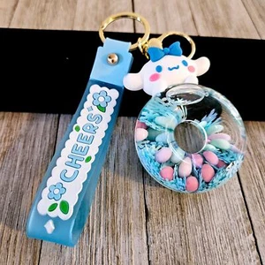 Sanrio Donut Keychain Ring Crystal Gel Liquid Motion Sanrio Kuromi Cinnamoroll - Picture 1 of 19