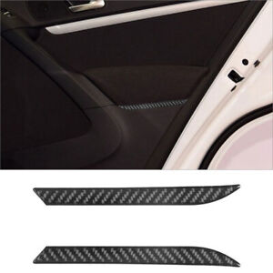For Volkswagen Tiguan Carbon Fiber Interior Rear Door Panel Cover Trim Strip 2*
