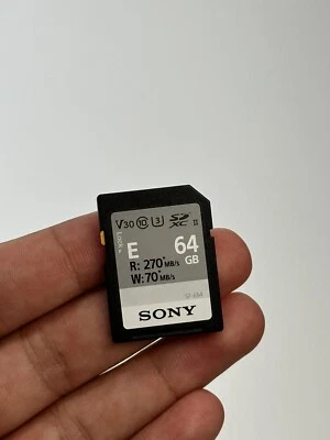 Genuine Sony 64GB E Series SD SDXC Card UHS-II 270MB/s - Image 1 of 2
