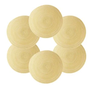 15 inch Round Braided Placemats Set of 6 Washable Round Placemats for Kitchen... - Picture 1 of 7