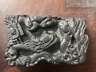 Alte Kunst Chinesisch Tinte Stein Drachen Deckel Vintage Suzuri Sumi Shodo Shuji