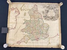 RARE Antique 1721 A New Map Of England From The Latest Observations John Senex