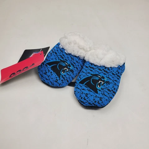 NFL Carolina Panthers Poly Knit Infant Baby Bootie Shoes 4 Sizes Cover