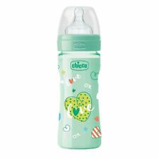 Chicco Green Feeding Bottle With Soft & Leak Proof BPA Free Silicone Teat,250 ML