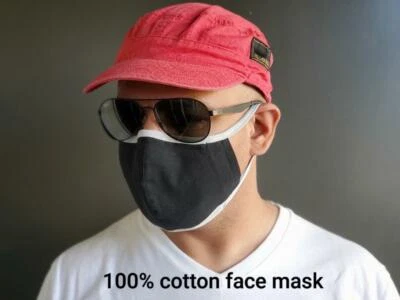 %100 cotton Handmade Ninja Mask Washable Filter Pocket and Nose Clip-Behind Ear - Image 1 of 2