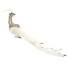 Light Weight Christmas Tree Decoration White Yellow Real Feather Figurine