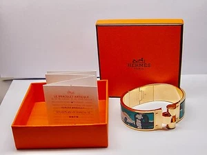 Hermes Enamel Wide Hinged Bracelet - Picture 1 of 10