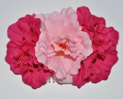 5" Bright Light Pink Azalea Silk Flower HAIR COMB Wedding Bridesmaid Bridal - Image 1 of 2