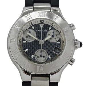 CARTIER W10125U2 CHRONOSCAPH Quartz date Wristwatch Tested Fast Shipping - Picture 1 of 8