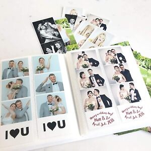 Photo Booth Album - For Wedding or Party-Holds 120 2x6 Photos Slide In - White