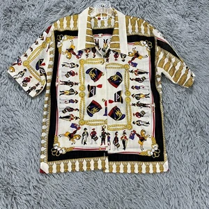 Vintage Damenmode Bluse Oberteil Damen Retro Militär Knopfleiste LESEN - Bild 1 von 11