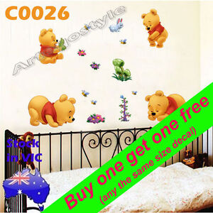 winnie bear Wall Decal Sticker poster print school home nursery room decor C0026