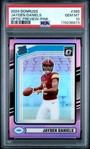 2024 Panini Donruss Optic Preview - Pink Rated Rookie #389 Jayden Daniels PSA 10 - Bild 1 von 2