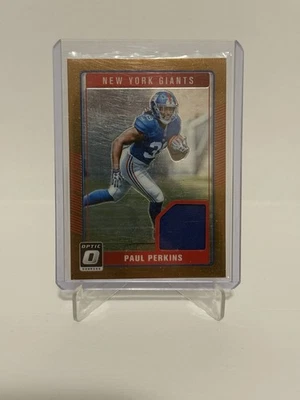 2016 Donruss Optic Paul Perkins Game Worn Patch Bronze Prizm - Image 1 of 2