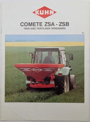 Original Kuhn Comete ZSA - ZSB Twin Disc Fertiliser Spreaders Brochure, c 1992 - Image 1 of 4