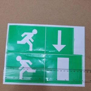 emergency light Fire Exit sticker 4 x separates on one sheet - Picture 1 of 2