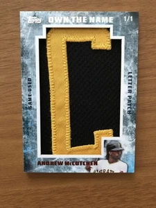 Andrew McCutchen Nameplate Topps OWN THE NAME 1of1 Actual MLB - Picture 1 of 2