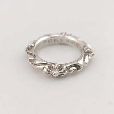 1998 Chrome Hearts Sterling Silver 4"mm Square Maltese Cross Band Ring Size 7 - Image 1 of 4