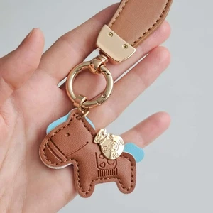 Brown Leather Horse Keychain 🐎 Zodiac Symbol 2026 Bag Charm Cute Gift for Her - Picture 1 of 7