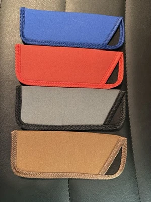 "4 bolsas de vidrio de lectura marrón rojo azul y gris oscuro 6""" Foto 1 de 4