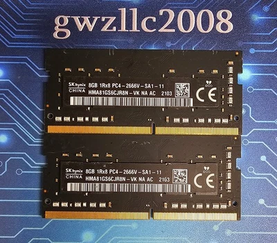 16GB (2x8GB) PC4-21300 DDR4-2666MHz 1Rx8 Non-ECC Hynix HMA81GS6CJR8N-VK #A2 - Image 1 of 2