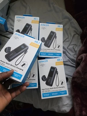 Anker Laptop Power Bank 25K, 165W, BuiltIn and Retractable Cables New and Sealed