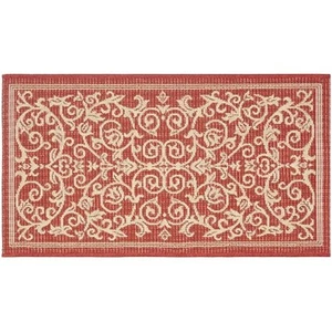 Courtyard Rugs Red/Natural Transitional Small Rectangle 5'L x 2' 7''W - Picture 1 of 1