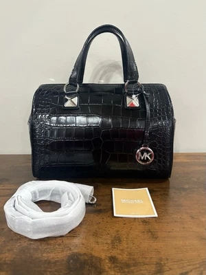 Michael Kors Grayson средний спортивная сумка в черной коже сумка с Ярлыками - Изображение 1 из 4