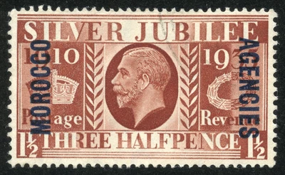 Selo Scott# 228 SG64 Jubileu de Prata Grã-Bretanha - Agências Marrocos 1935 - Imagem 1 de 2