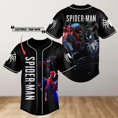 Personalized Spiderman Baseball Jersey Spider Man Jersey Shirt For Youth Adult D Foto 1 de 4