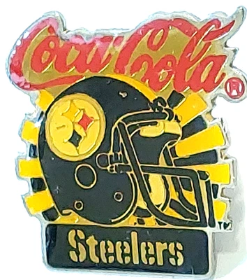 NFL Pittsburgh Steelers Coca Cola 1985 Casco Solapa Pin Foto 1 de 3