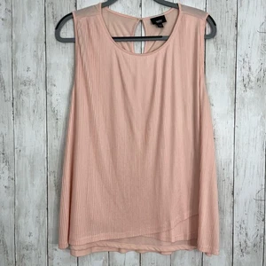 Mossimo Pink Sleeveless Pleated Flowy Girly Fairy Key Hole Blouse Plus Size XXL - Picture 1 of 9