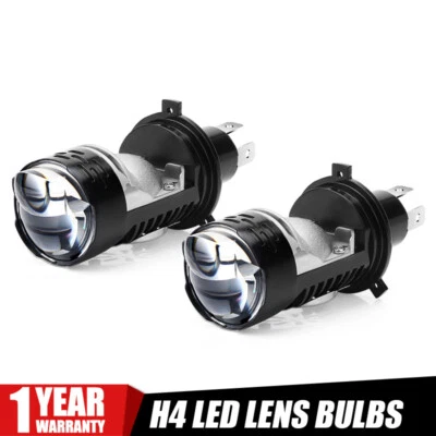 RHD H4 9003 Bi LED Projector Lens Headlight Kit Bulb Bright Hi/Low 12000LM 6000K - Image 1 of 4